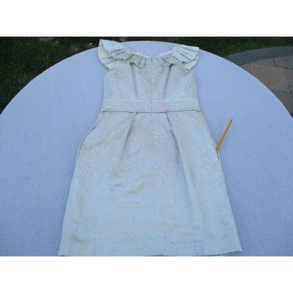 Vera Wang Lavender Label Dress Size 4 Silver w/Pockets & Ruffles Cocktail Party - Picture 12 of 15